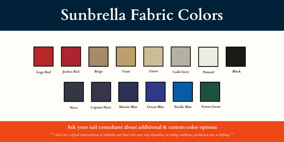 Sunbrella UV Color Options for Headsail