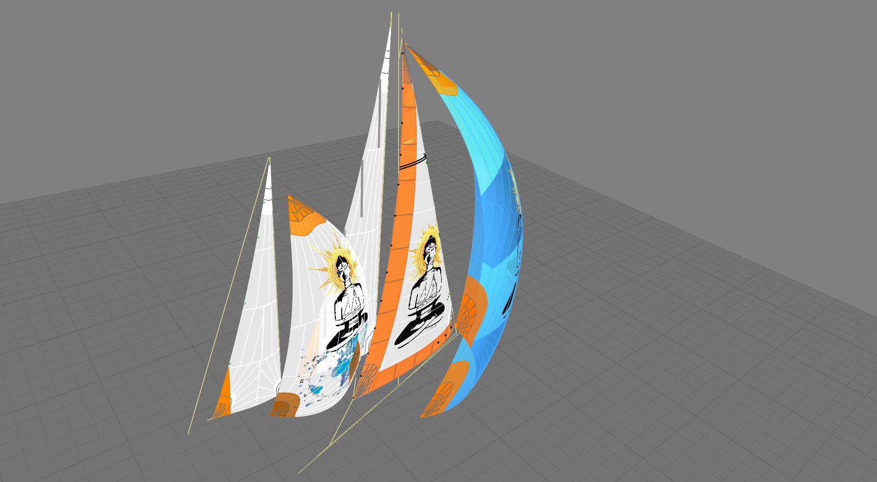 sailboat with 2 sails