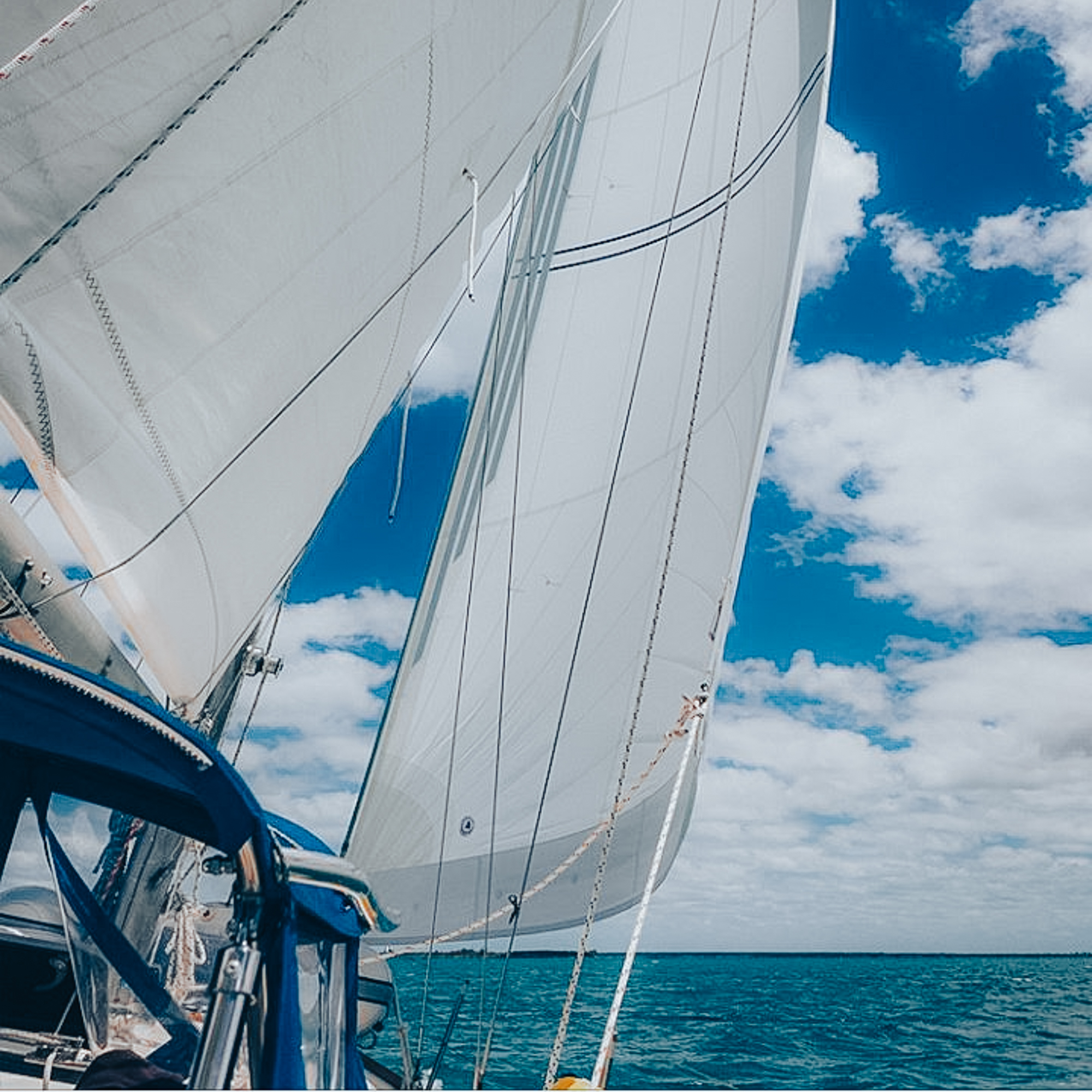 Headsail And Mainsail in the Bahamas