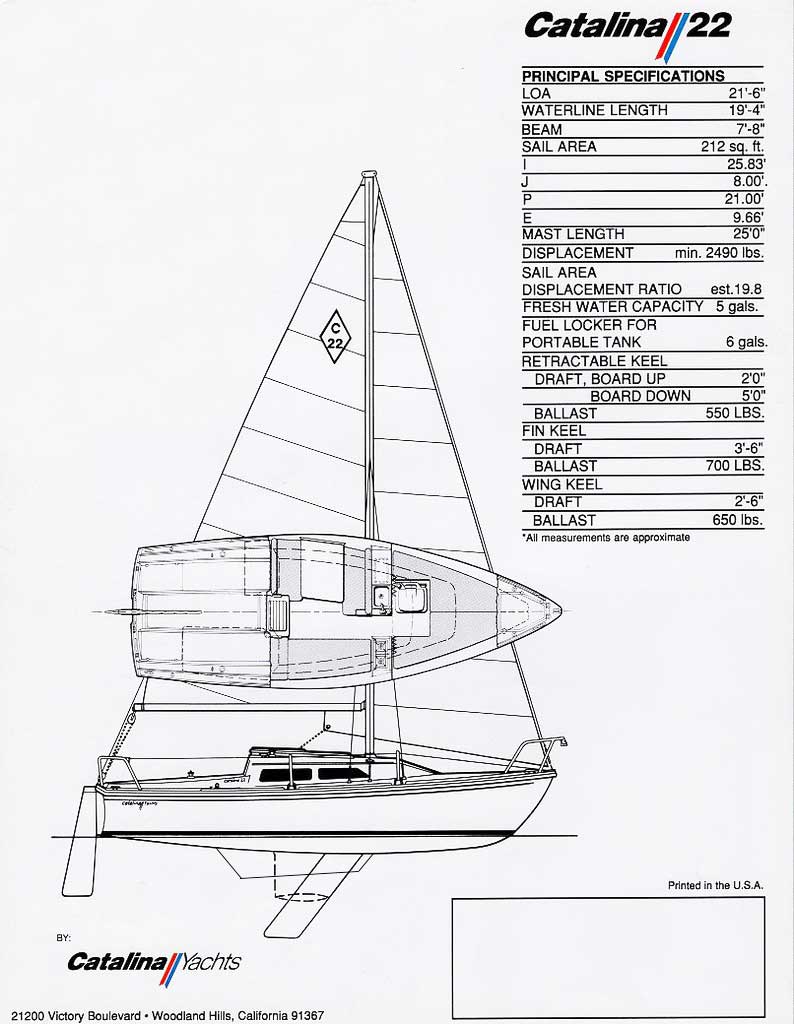 catalina 22 sailboat parts