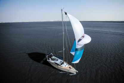 Self stabilizing downwind sail. Spinnaker with a wing. Oxley Bora via Precision Sails. Spinnaker alternative.