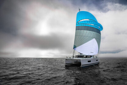 Symmetrical Self stabilizing downwind sail. Spinnaker with a wing. Oxley Lavante via Precision Sails. Symmetrical Spinnaker alternative.