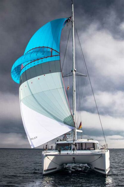 Symmetrical Self stabilizing downwind sail. Spinnaker with a wing. Oxley Lavante via Precision Sails. Symmetrical Spinnaker alternative.